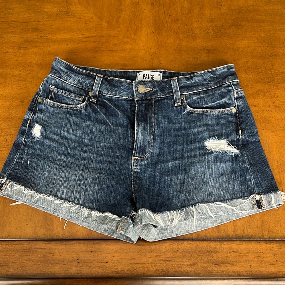 PAIGE Jimmy Jimmy Denim Distressed Shorts Size 27